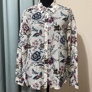 Loft floral button down blouse